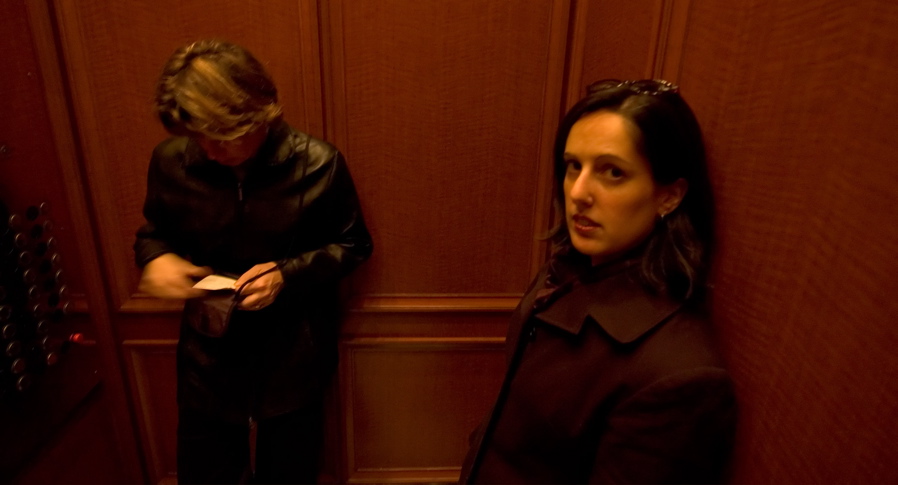 New York - Hil and Chris in the Lift
